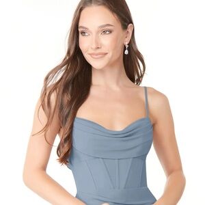Azazie Dusty Blue Mai Dress